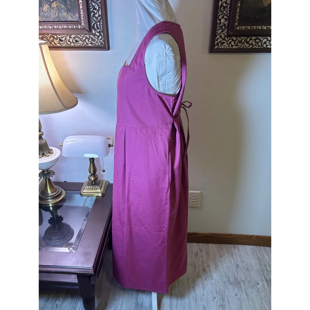 Blair Purple Embroidered Bird Sleeveless Dress Midi Length‎ Cotton Blend